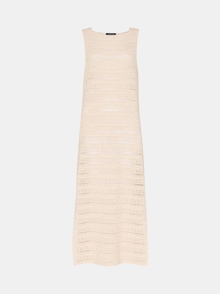 Whistles White Long Crochet Beach 100% Cotton Dress - Image 6 of 6