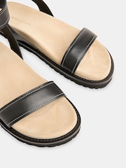 Whistles Black Ottie Contrast Stitch Sandals - Image 3 of 4