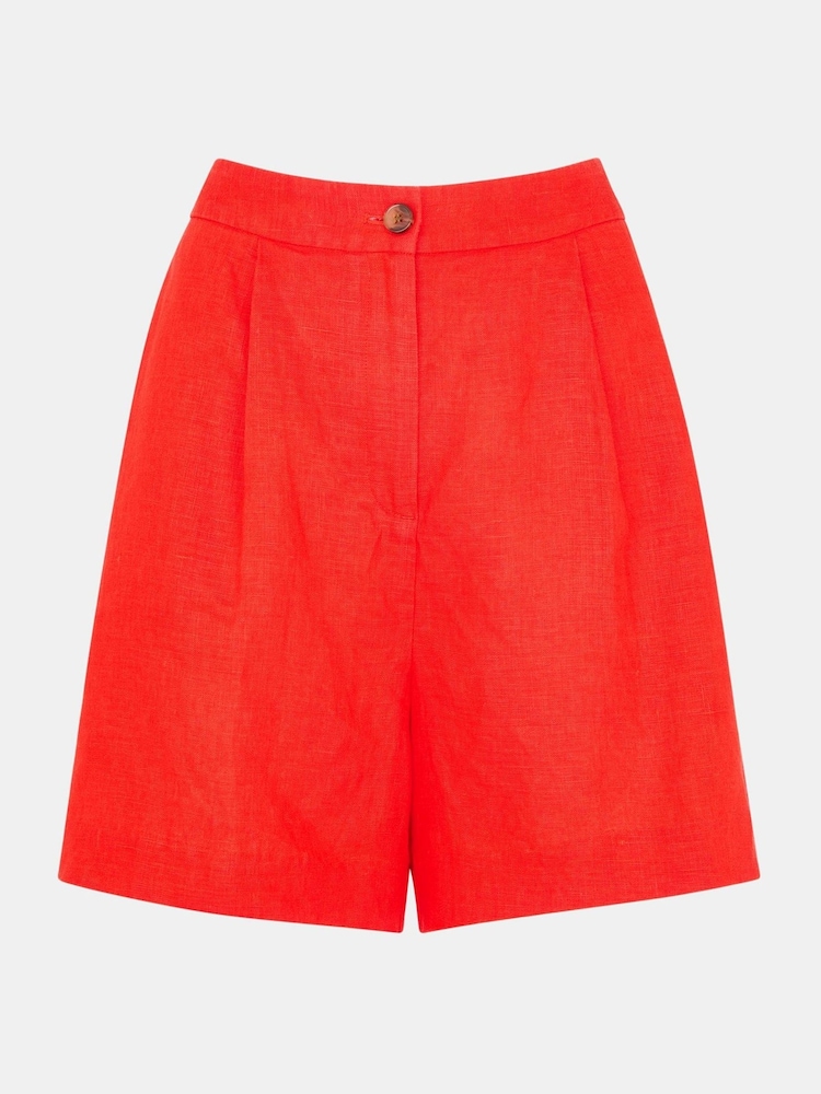 Whistles Red Tara Formal 100% Cotton Shorts - Image 5 of 5
