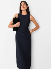 Whistles Blue Nora Textured Midi Dress - Image 3 of 5