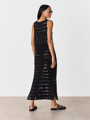 Whistles Black Long Crochet Beach 100% Cotton Dress - Image 2 of 5