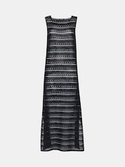 Whistles Black Long Crochet Beach 100% Cotton Dress - Image 5 of 5