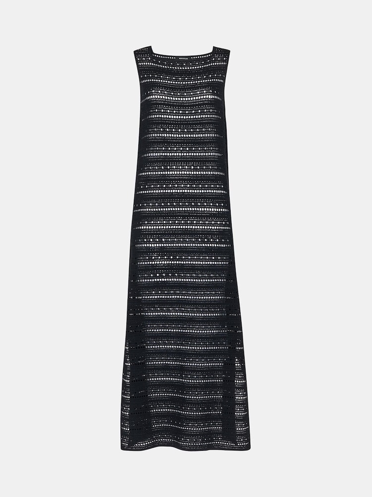 Whistles Black Long Crochet Beach 100% Cotton Dress - Image 5 of 5