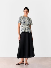 Whistles White Feathered Tiger Shirred T-Shirt - Image 2 of 5