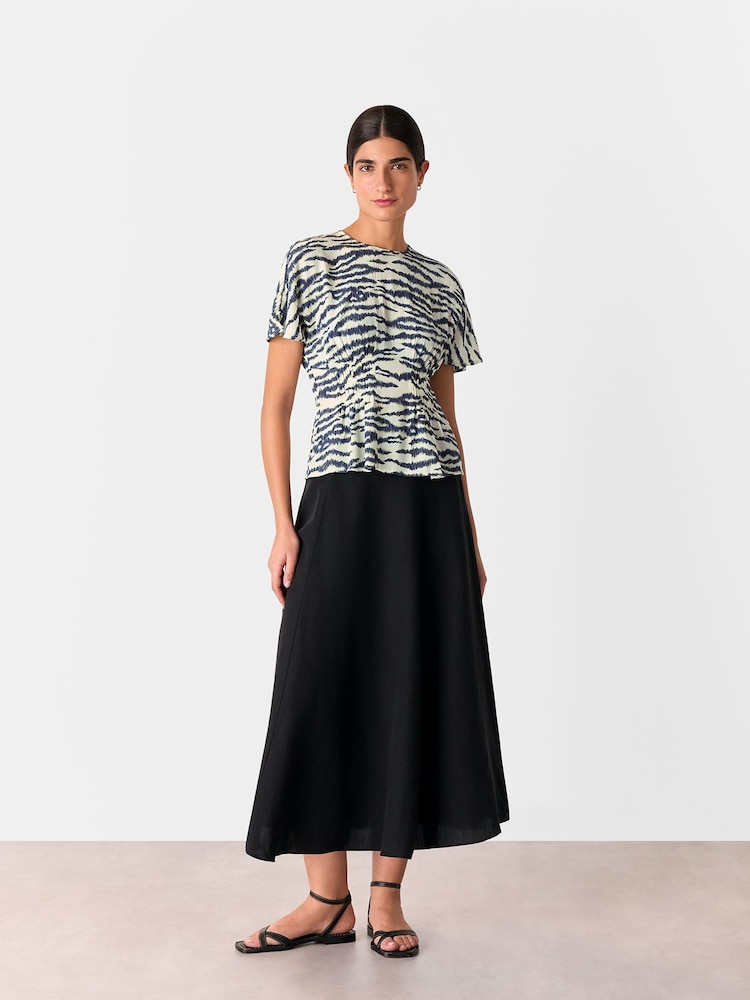 Whistles White Feathered Tiger Shirred T-Shirt - Image 2 of 5