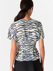 Whistles White Feathered Tiger Shirred T-Shirt - Image 3 of 5