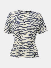 Whistles White Feathered Tiger Shirred T-Shirt - Image 5 of 5