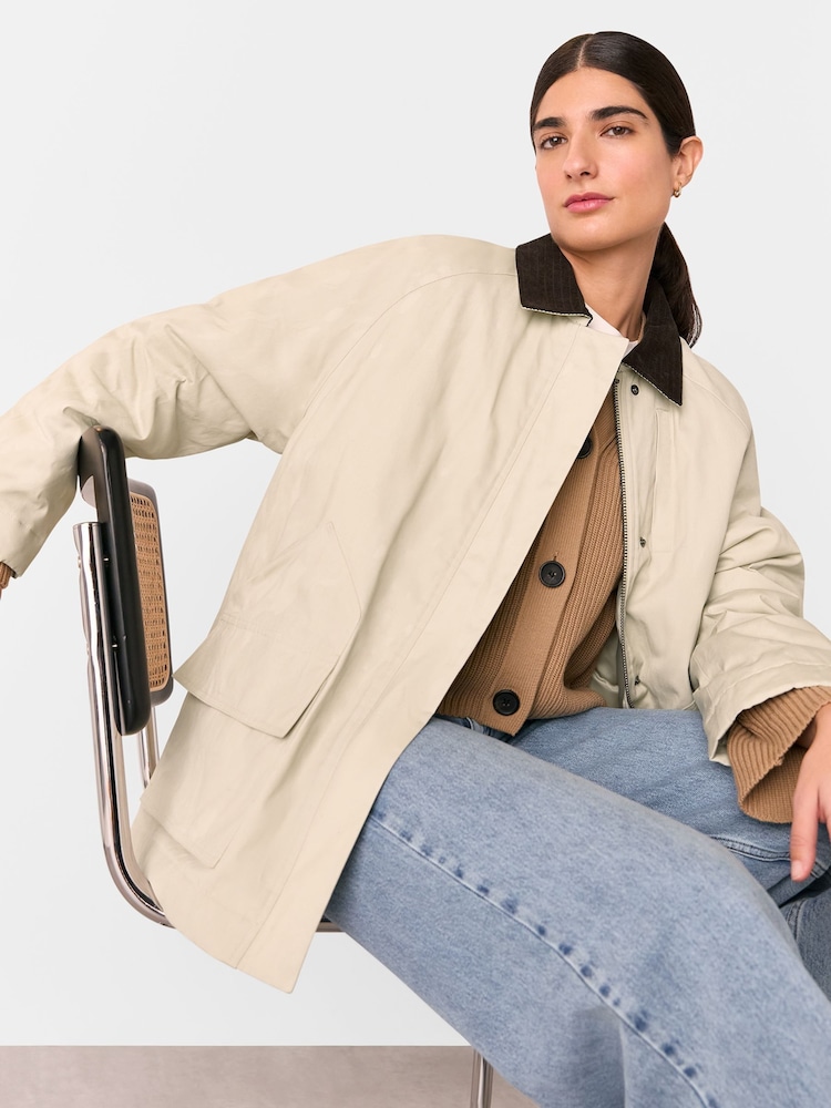 Whistles Nude Fern Waxed 100% Cotton Jacket - Image 3 of 5