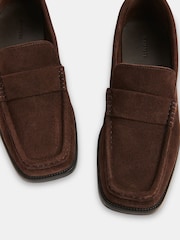 Whistles Brown Mora Suede Square Toe Loafers - Image 3 of 4