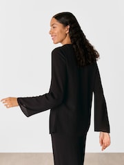 Whistles Black Beach Tie Front Blouses - Image 2 of 6