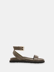 Whistles Green Ottie Contrast Stitch Sandals - Image 2 of 4