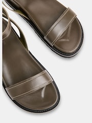Whistles Green Ottie Contrast Stitch Sandals - Image 3 of 4