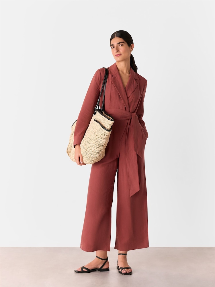 Whistles Relaxed Linen Blend Jumpsuit - Imagen 1 de 5