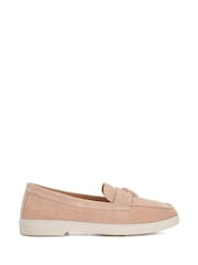 Dune London Pink Grinning Unlined Suede Loafers - Image 1 of 6