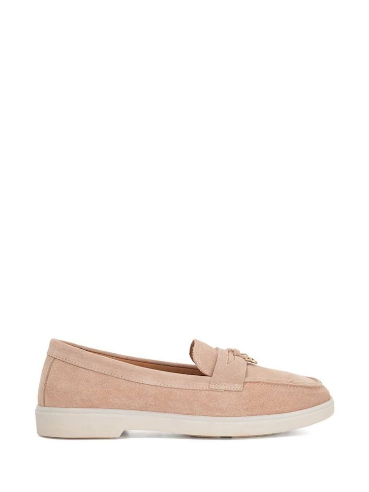 Dune London Pink Grinning Unlined Suede Loafers - Image 1 of 6