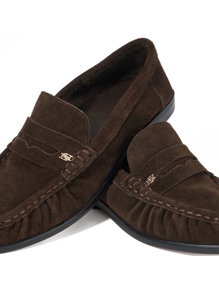 Dune London Grisella Ruch Detail Penny Loafers - Image 6 of 6