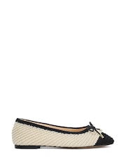 Dune London Cream Highland Crochet Contrast Toe Shoes - Image 2 of 6