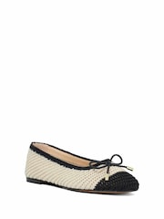 Dune London Cream Highland Crochet Contrast Toe Shoes - Image 3 of 6