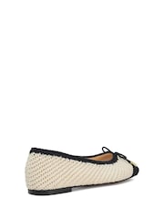 Dune London Cream Highland Crochet Contrast Toe Shoes - Image 4 of 6