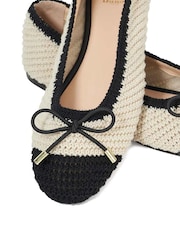 Dune London Cream Highland Crochet Contrast Toe Shoes - Image 6 of 6