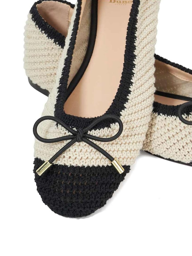 Dune London Cream Highland Crochet Contrast Toe Shoes - Image 6 of 6