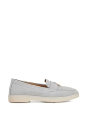 Dune London Grey Grinning Unlined Suede Loafers - Image 1 of 6