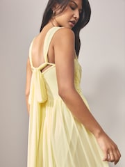 Pastel Yellow Mesh Multiway Bridesmaid Wedding Maxi Dress - Image 5 of 10