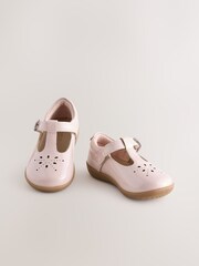 Pink Wide Fit (G) First Walker T-Bar Touch Fastening Shoes - Image 1 of 5