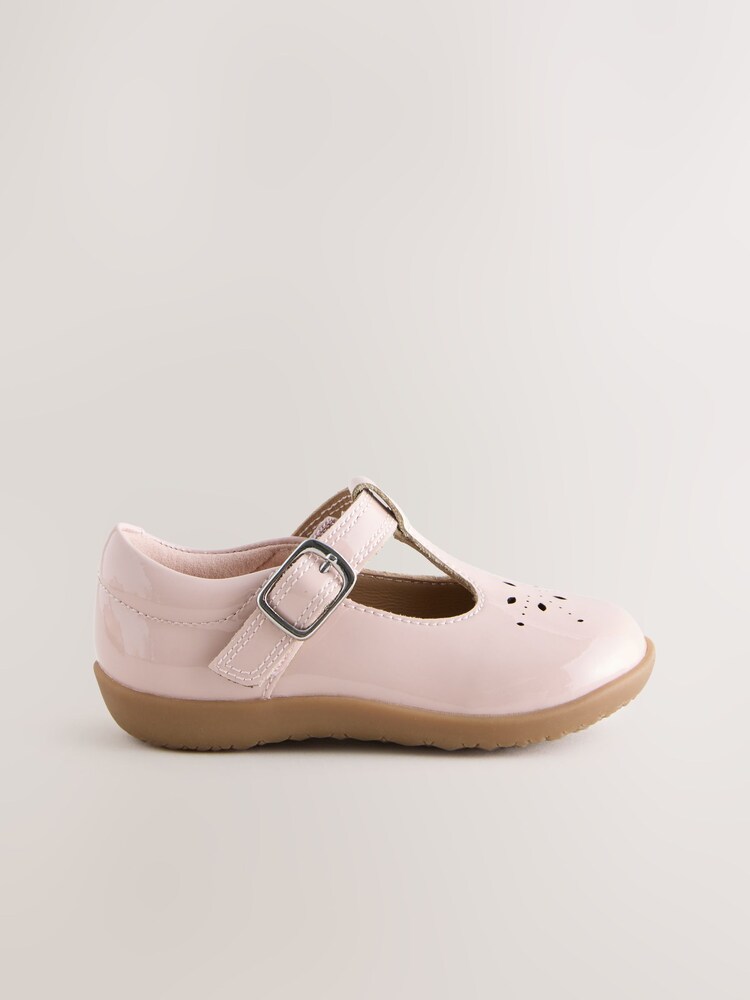 Pink Wide Fit (G) First Walker T-Bar Touch Fastening Shoes - Image 2 of 5