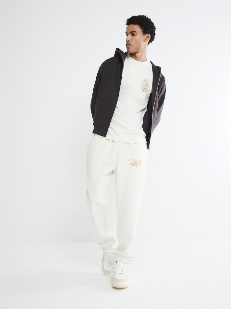 River Island Cream Back Print Design 100% Cotton T-Shirt - Image 3 of 6