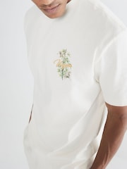 River Island Cream Back Print Design 100% Cotton T-Shirt - Image 4 of 6
