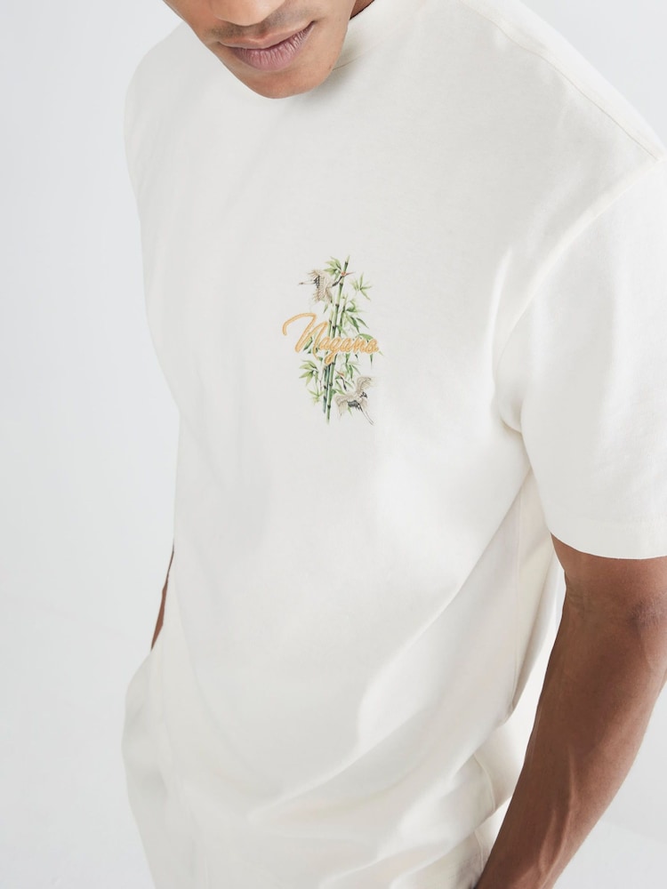 River Island Cream Back Print Design 100% Cotton T-Shirt - Image 4 of 6