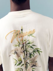 River Island Cream Back Print Design 100% Cotton T-Shirt - Image 5 of 6