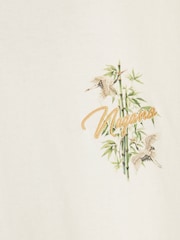 River Island Cream Back Print Design 100% Cotton T-Shirt - Image 6 of 6