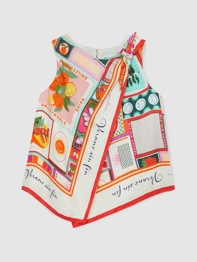 Reiss Multi Tia SmileyWorld | Reiss Motif-Print Top - Image 1 of 4