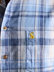 Blå rutete klassisk passform - Joules langermet skjorte i linblanding - Bilde 2 av 10