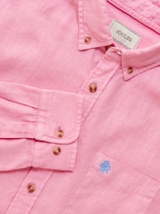Joules Pink 100% Linen Long Sleeve Classic Fit Shirt - Image 2 of 8