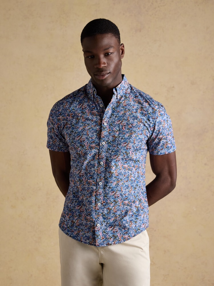 Joules Floral Multi Short Sleeve Classic Fit Shirt - Image 1 of 9
