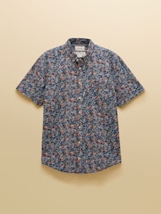 Navy Floral - Joules Short Sleeve Classic Fit Shirt - Larawan 11 ng 11