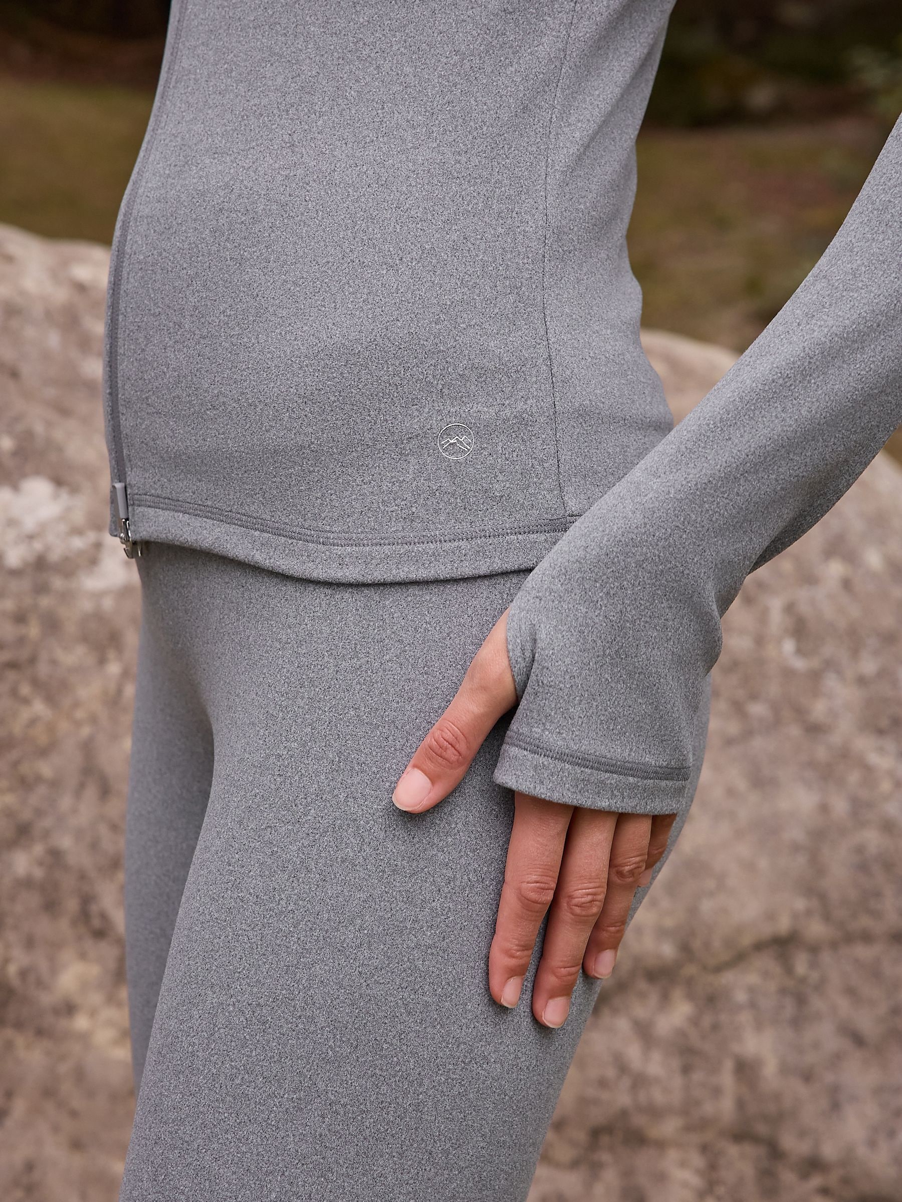 Buy Grey Thermal Soft Touch Zip-Up Long Sleeve Top from Next USA