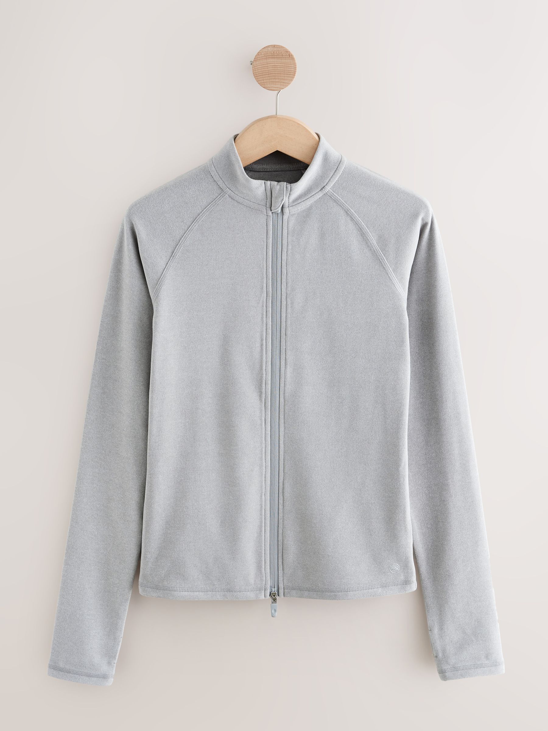 Buy Grey Thermal Soft Touch Zip-Up Long Sleeve Top from Next USA