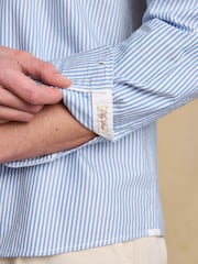 Joules Blue Striped Classic Fit Oxford Shirt - Image 8 of 10