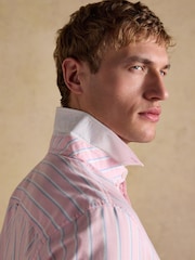 Joules Oxford Pink Stripe Long Sleeve Classic Fit Cotton Shirt - Image 11 of 13