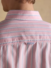 Joules Oxford Pink Stripe Long Sleeve Classic Fit Cotton Shirt - Image 12 of 13