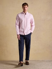 Joules Oxford Pink Stripe Long Sleeve Classic Fit Cotton Shirt - Image 6 of 13