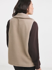 JD Williams Brown Borg Gilet - Image 2 of 4