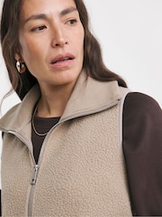 JD Williams Brown Borg Gilet - Image 4 of 4