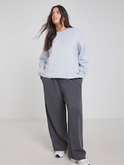 Simply Be Blue Curved Hem Dip Back Sweatshirt - Image 4 of 4