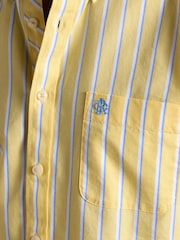 Joules Yellow Striped Classic Fit Oxford Shirt - Image 10 of 11