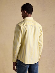 Joules Oxford Yellow Stripe Long Sleeve Classic Fit Cotton Shirt - Image 2 of 9